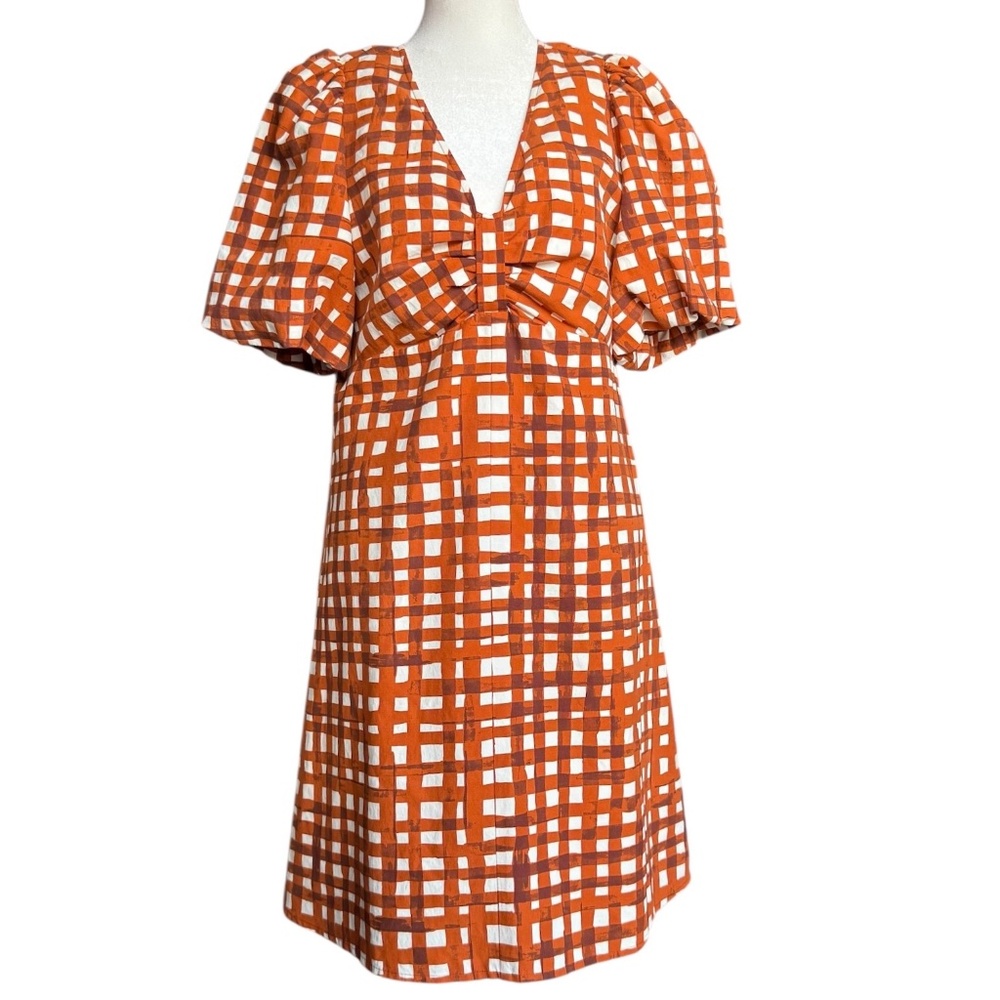 Marie Oliver Skyla Burnt Orange‎ and White Dress Sz 8